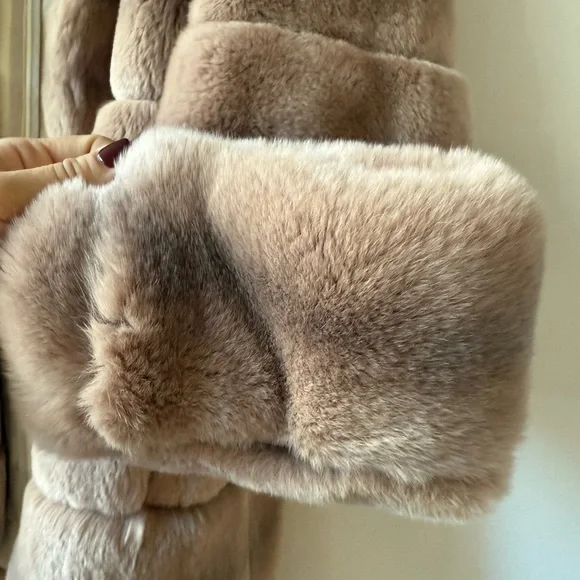 Yves Salomon Rabbit Fur Coat - Picture 7 of 15